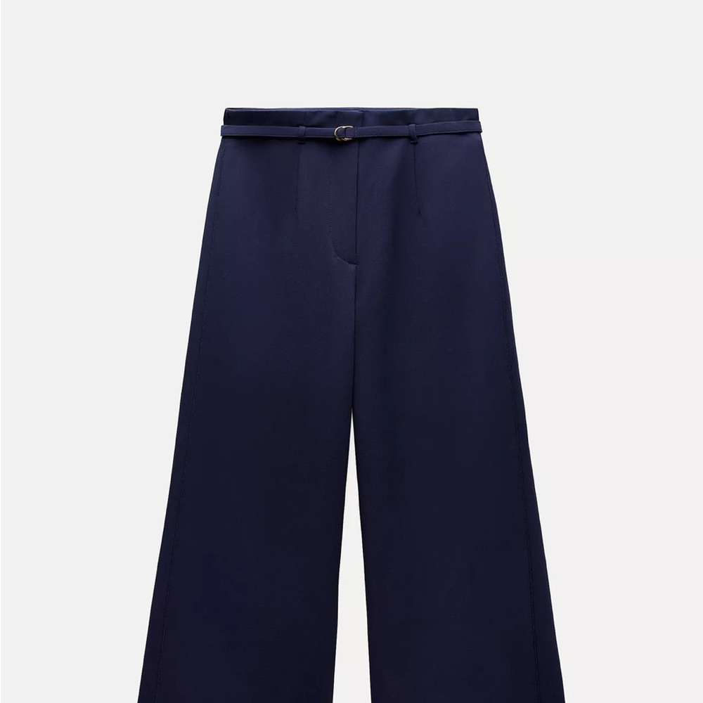 Zara Dark Blue Wide-Leg Pants